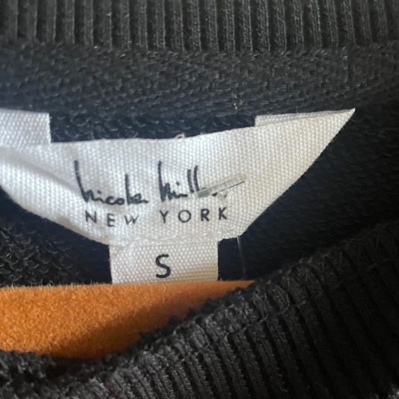 NWT Nicole Miller Black Sweatshirt Size S - Picture 3 of 4